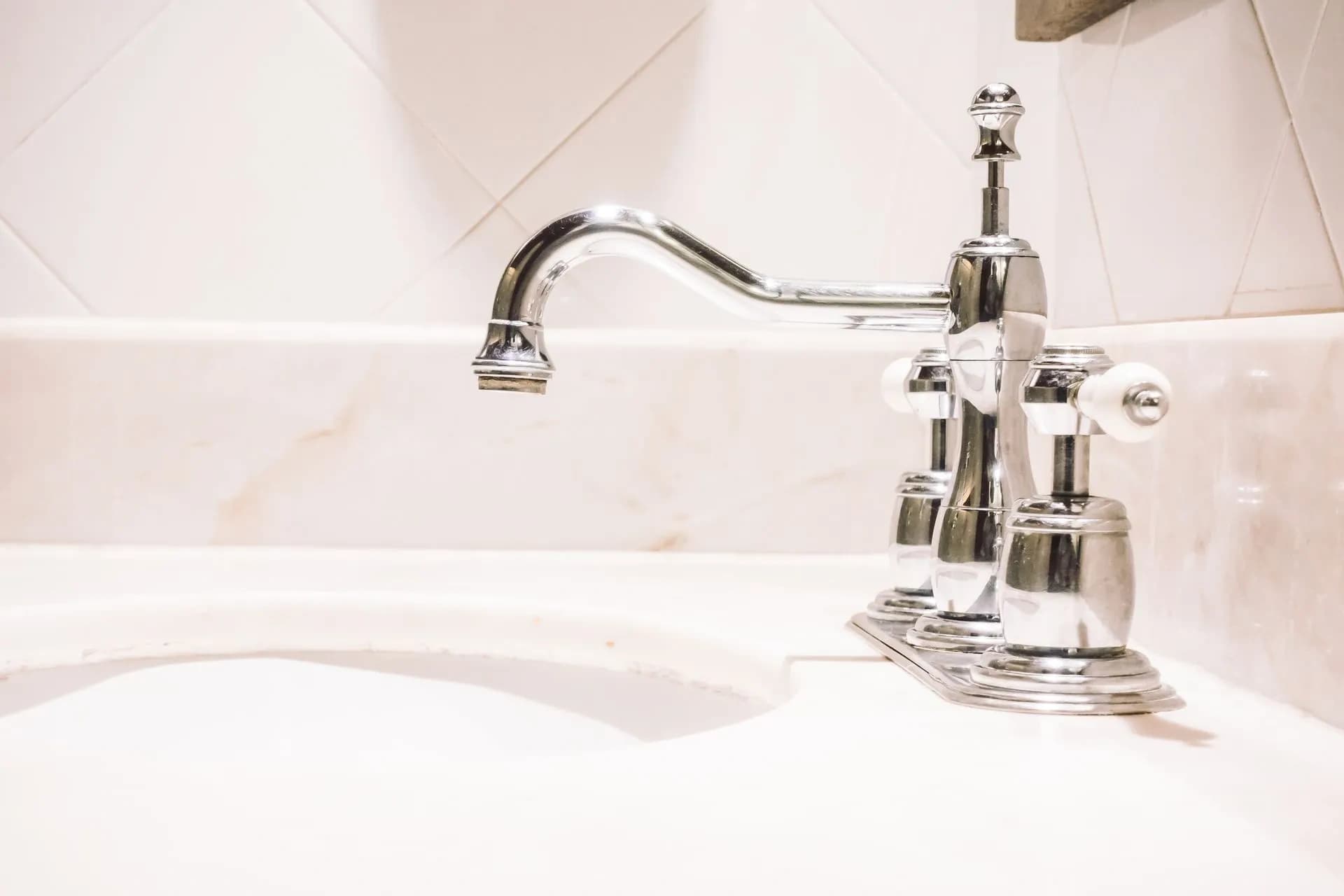 Polished bathroom faucet